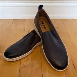 Born Men’s Navy Blue Leather Slip-On Sneakers - Size 11M - Comfort Footwear